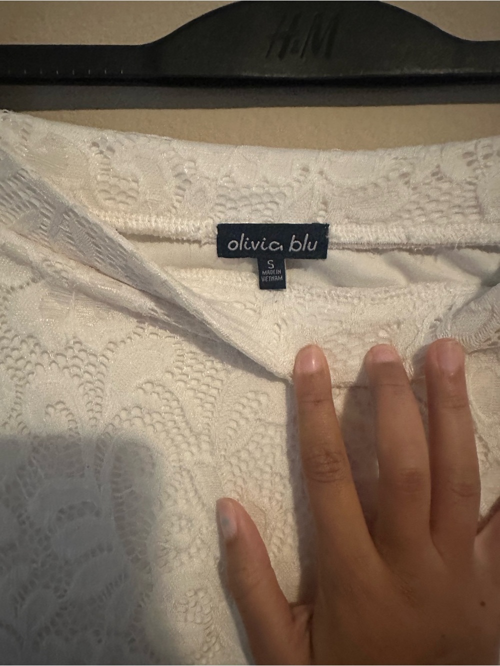 Women's White Lace Midi Skirt - Floral A-Line - Picture 3 of 3